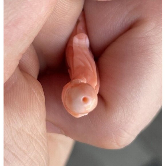 1 9/16" RARE Antique Chinese Hand Carved Coral God Shou Lao Immortal Asian Art - Picture 3 of 12